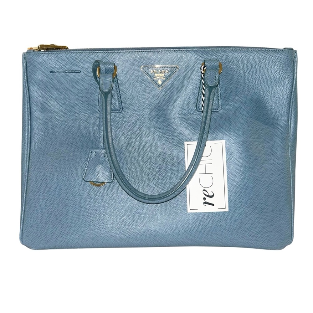 Prada Galleria Large Lux Saffiano Leather Double Zipper Dual Top Handle tote bag - Picture 2 of 8